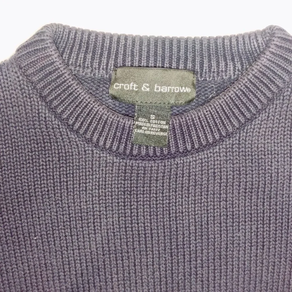 Vintage 90's Croft & Barrow 100% Cotton Knit Band Sweater Size S Long Sleeve